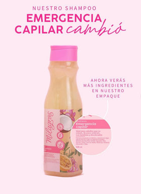 Milagros Emergencia Capilar Shampoo lather demonstrates creamy cleansing suitable for daily use