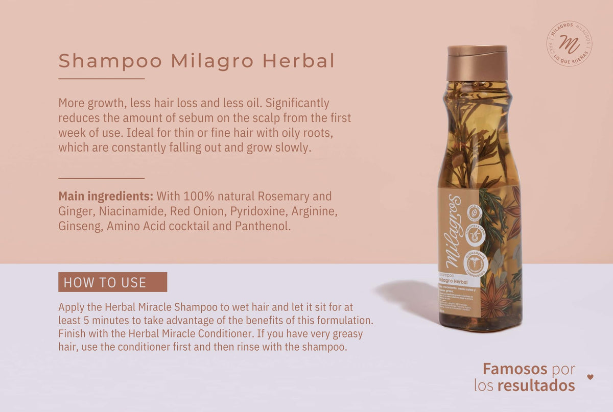 MILAGROS Rosemary Shampoo rich lather cleanses while preserving moisture