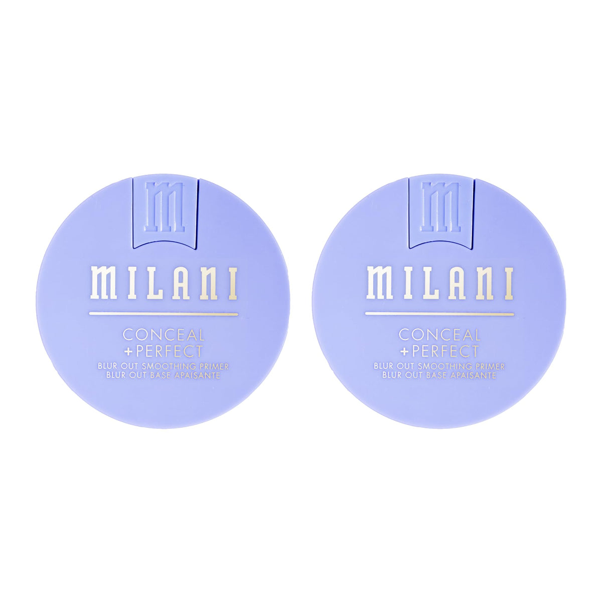 Milani Conceal + Perfect Blur Out Primer packaging front promotes easy makeup prep.
