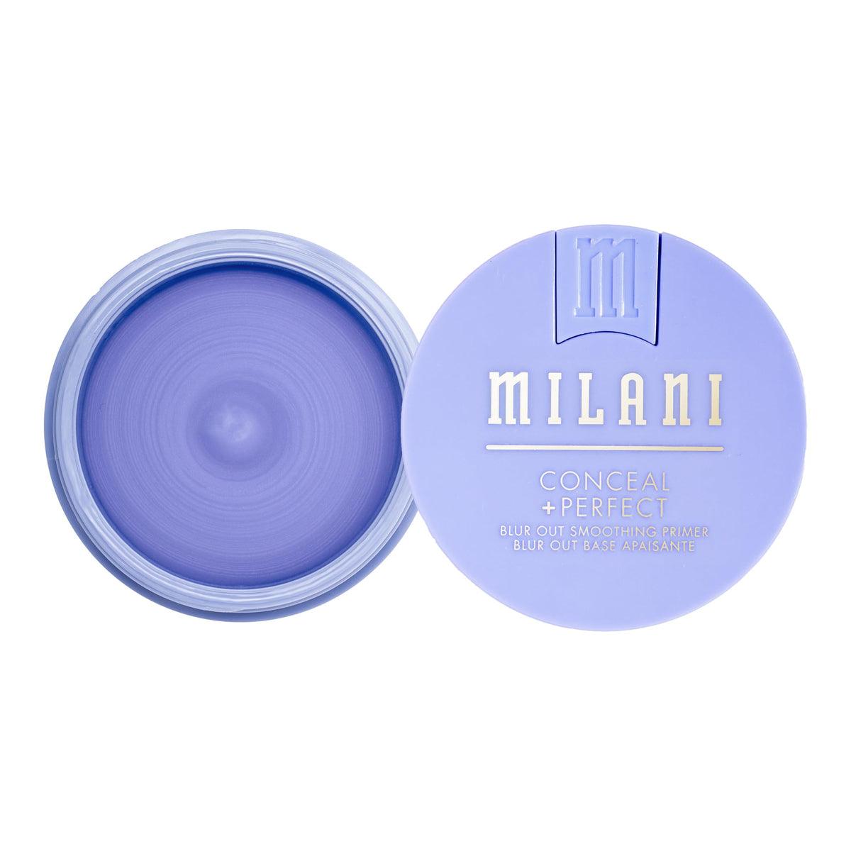 Milani Conceal + Perfect Blur Out Primer texture swirl indicates hydrating base.
