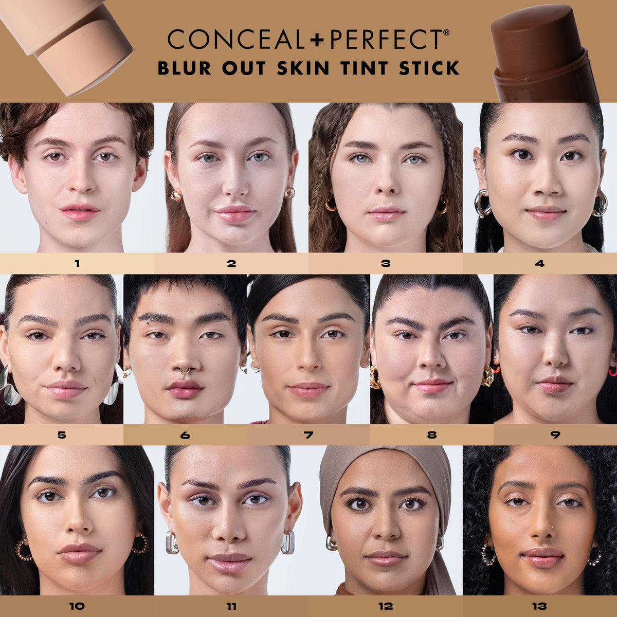 Milani Conceal + Perfect Blur Out Skin Tint Stick application demo demonstrates smooth, breathable skin.
