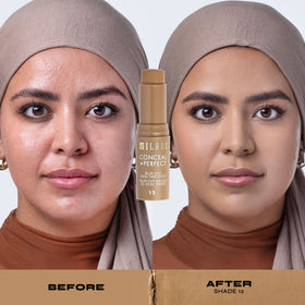 Milani Conceal + Perfect Blur Out Skin Tint Stick close-up texture and blur finish.