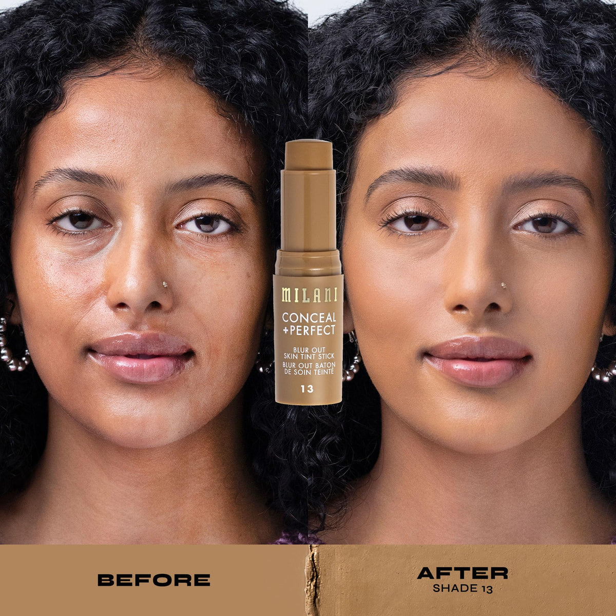 Milani Conceal + Perfect Blur Out Skin Tint Stick soft-matte finish blurs pores.