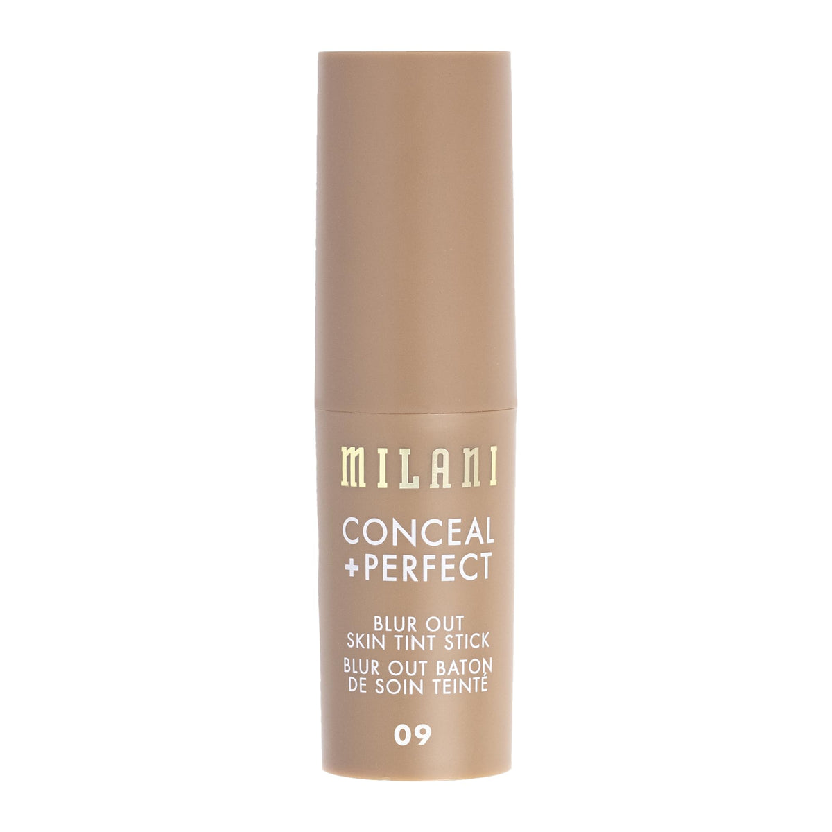 Milani Conceal + Perfect Blur Stick packaging highlighting portable, shade-friendly design