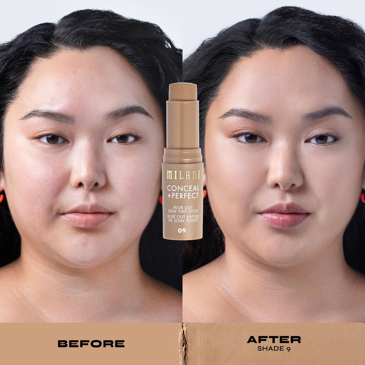 Milani Conceal + Perfect Blur Stick texture proving soft matte finish on skin