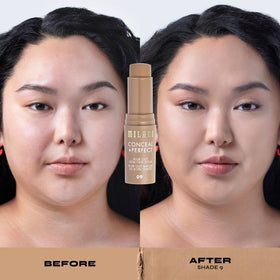 Milani Conceal + Perfect Blur Stick texture proving soft matte finish on skin