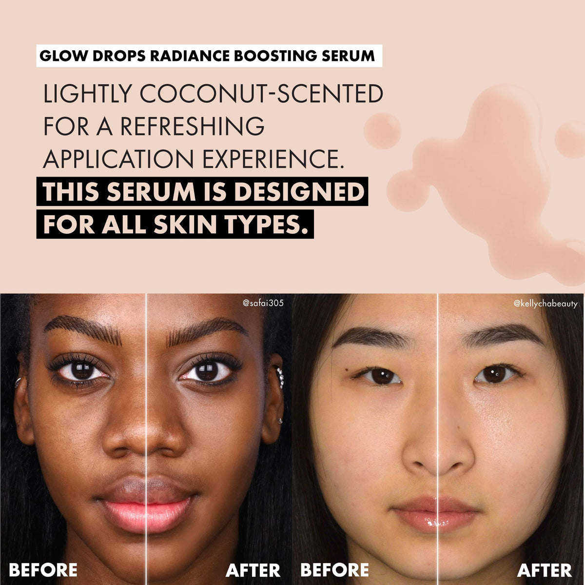 Milani Glow Drops application routine for daily use.