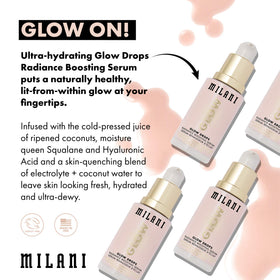 Milani Glow Drops close-up shows lightweight texture.