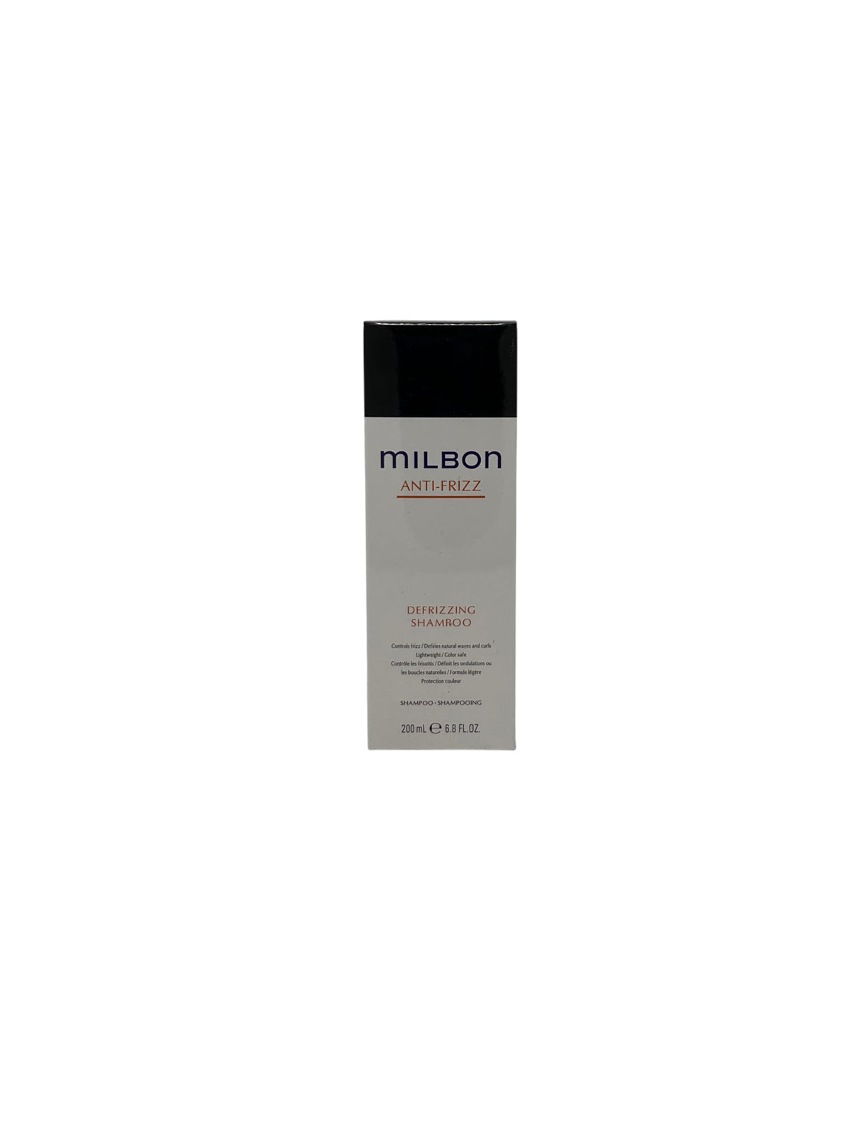 Milbon Anti Frizz Defrizzing Shampoo bottle, lightweight hydration for smoother hair.