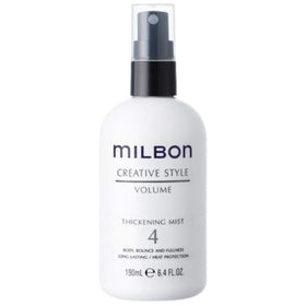 Milbon Creative Style Volume Thickening Mist bottle provides lift and flexible hold for voluminous blowouts.