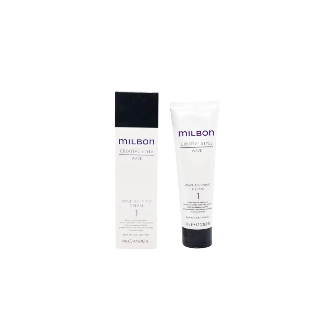 Milbon Creative Style Wave Defining Cream bottle for defining waves and lightweight hold.