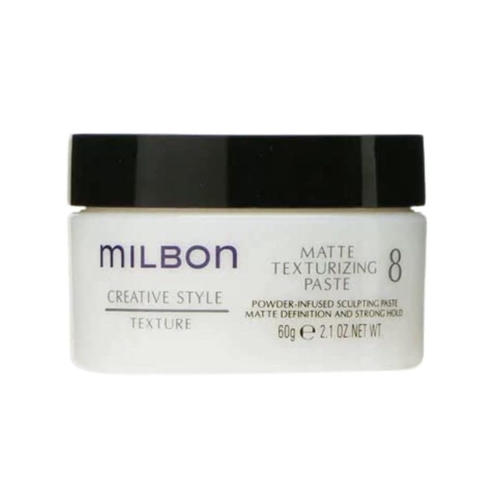 Milbon Matte Texturizing Paste packshot highlights lightweight hold for versatile styles