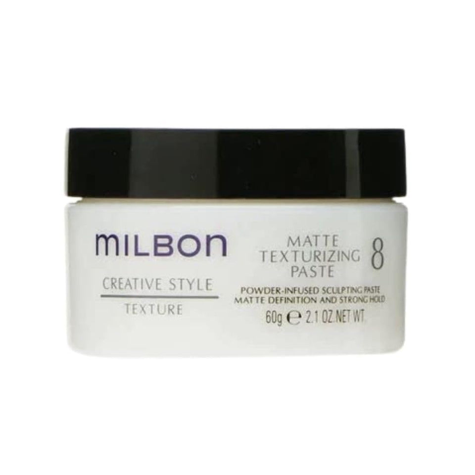 Milbon Matte Texturizing Paste packshot highlights lightweight hold for versatile styles