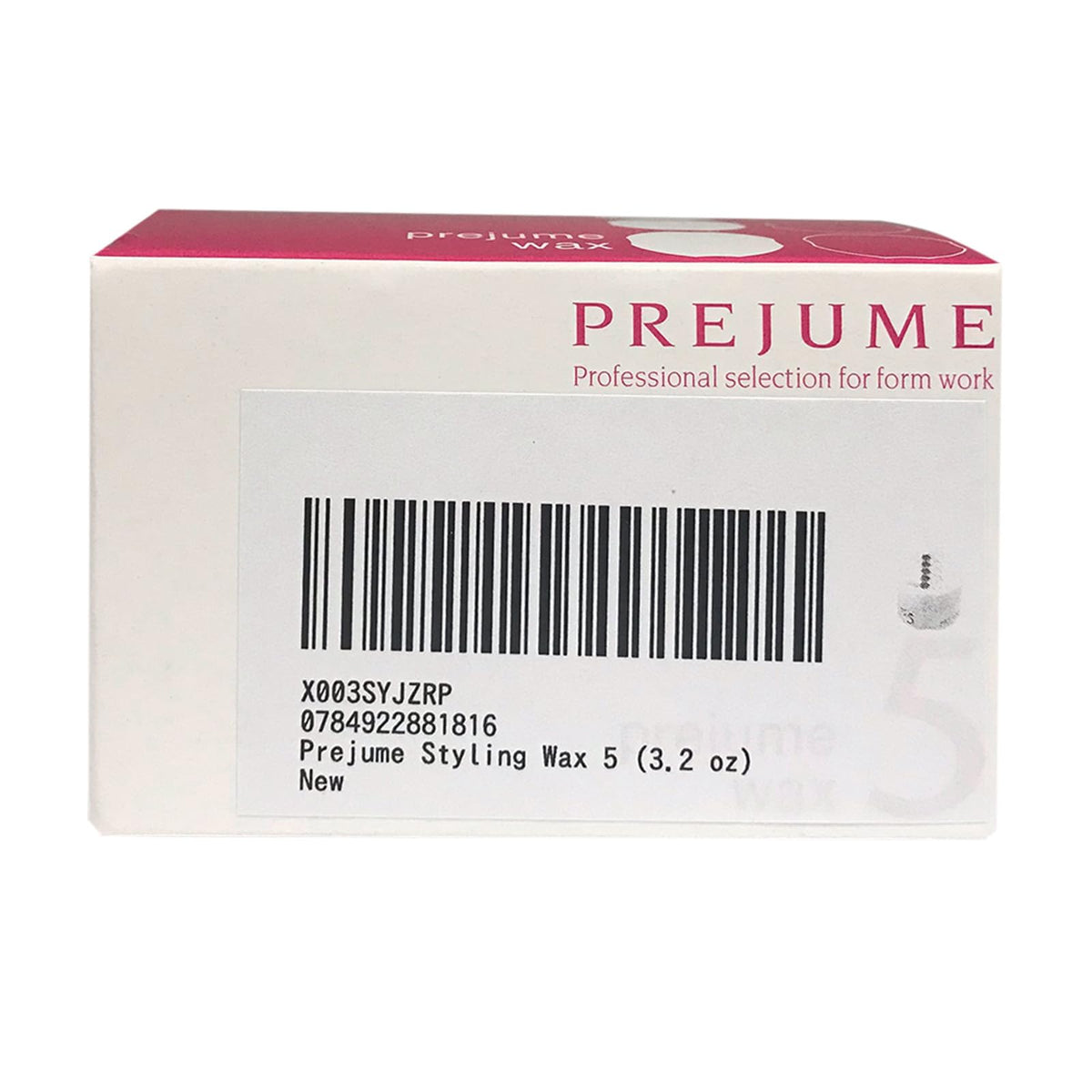 Milbon Prejume Styling Wax 5 3.2 oz packaging shown.