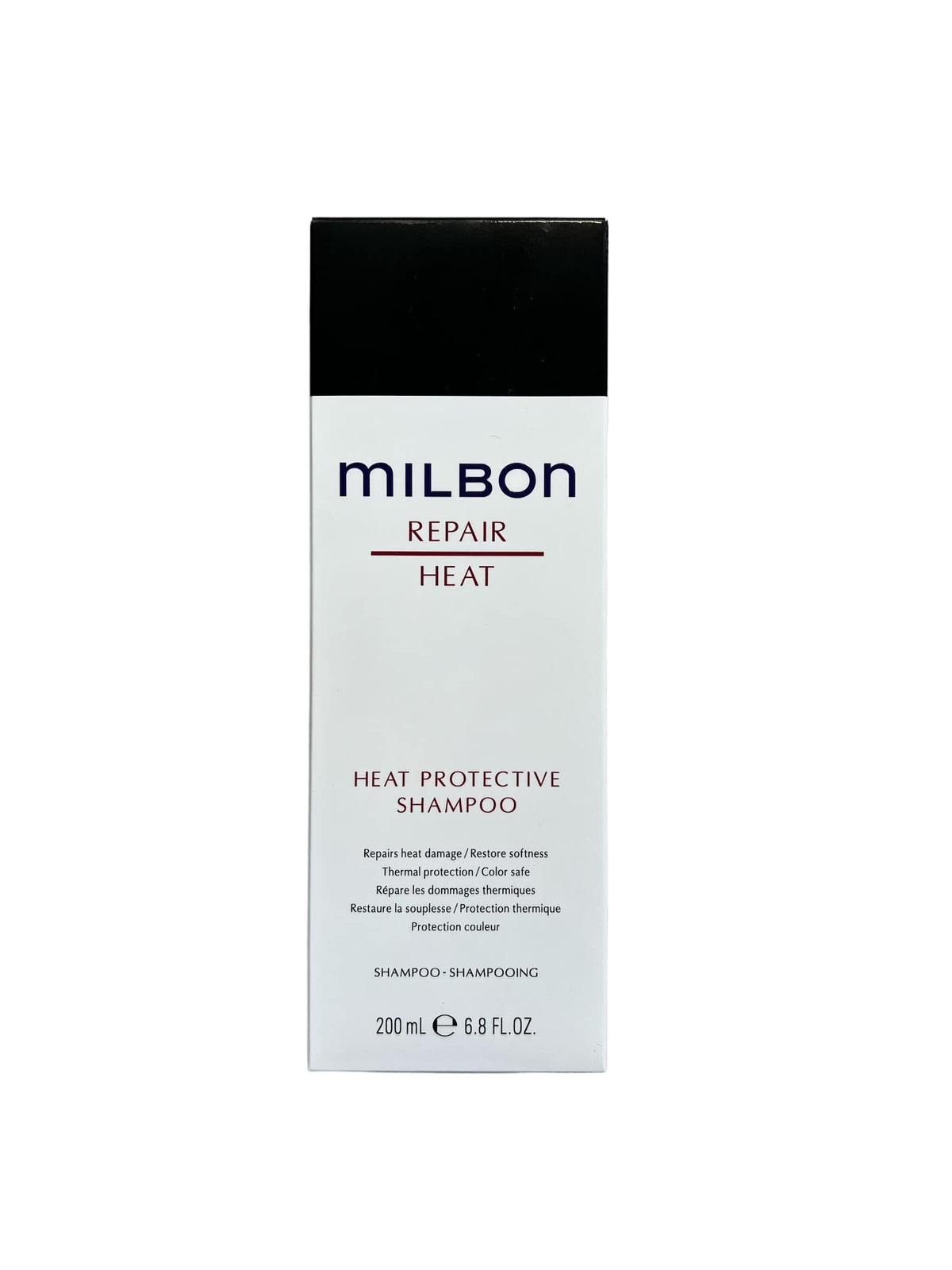 Milbon Repair Heat Protective Shampoo bottle showing sleek packaging and protection for damaged hair
