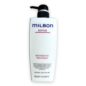 Milbon Repair Restorative Conditioner label view highlighting color-safe protection