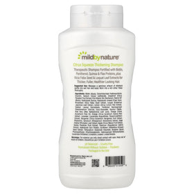 MILD BY NATURE shampoo label highlighting B-Complex and Biotin.