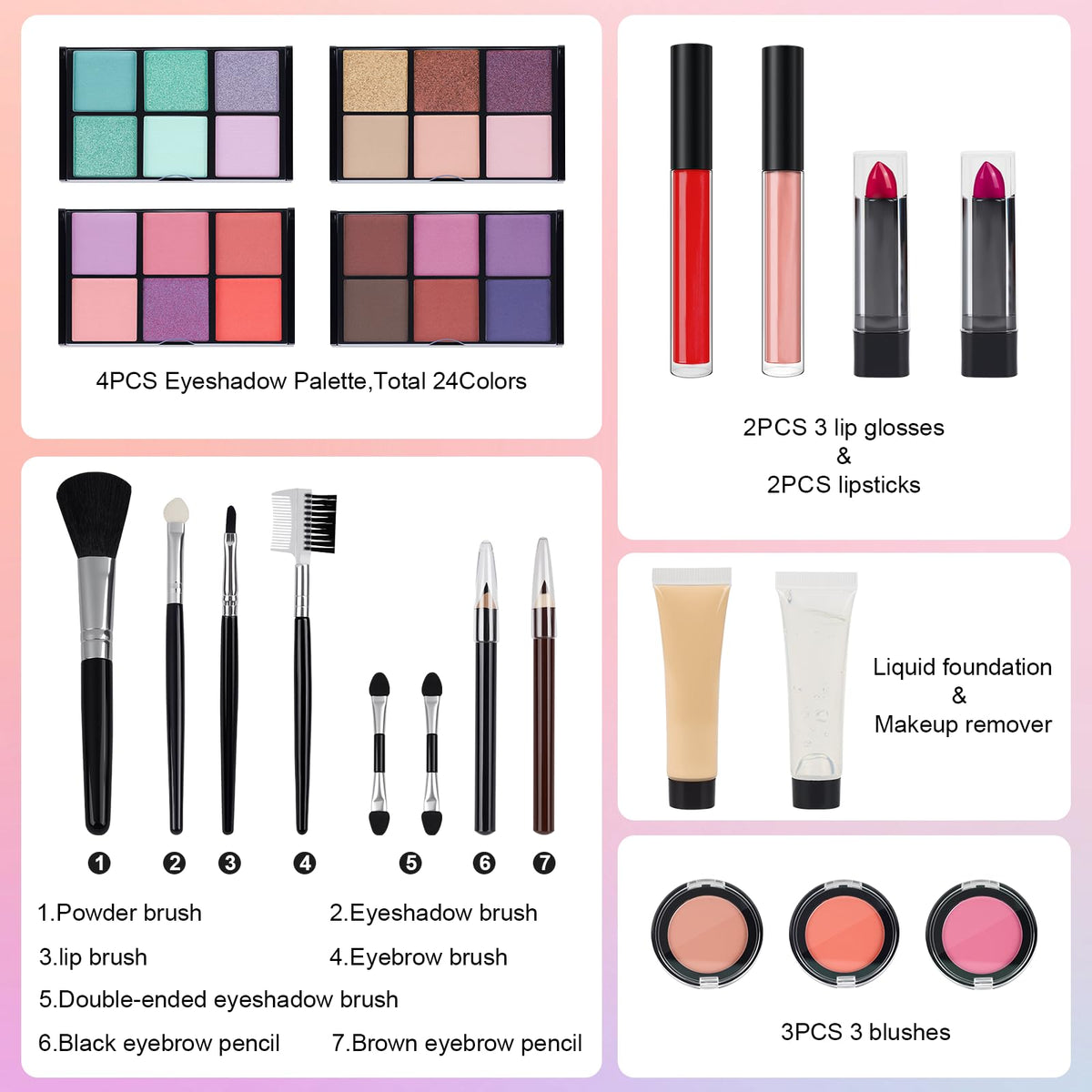Mileonaim blush and highlighter kit for a natural glow.