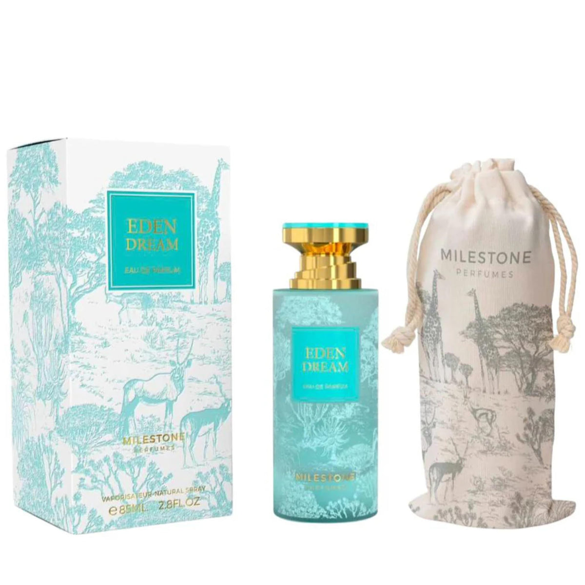 Milestone Eden Dream cap detail, refined design enhances a modern fragrance ritual.
