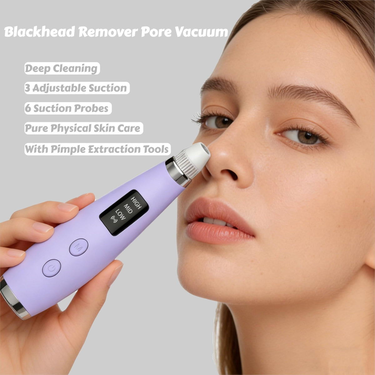 Miley Pore Vacuum with six probes arranged for targeted cleansing