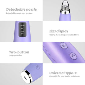 Miley Pore Vacuum USB-C recharge for convenient power on the go