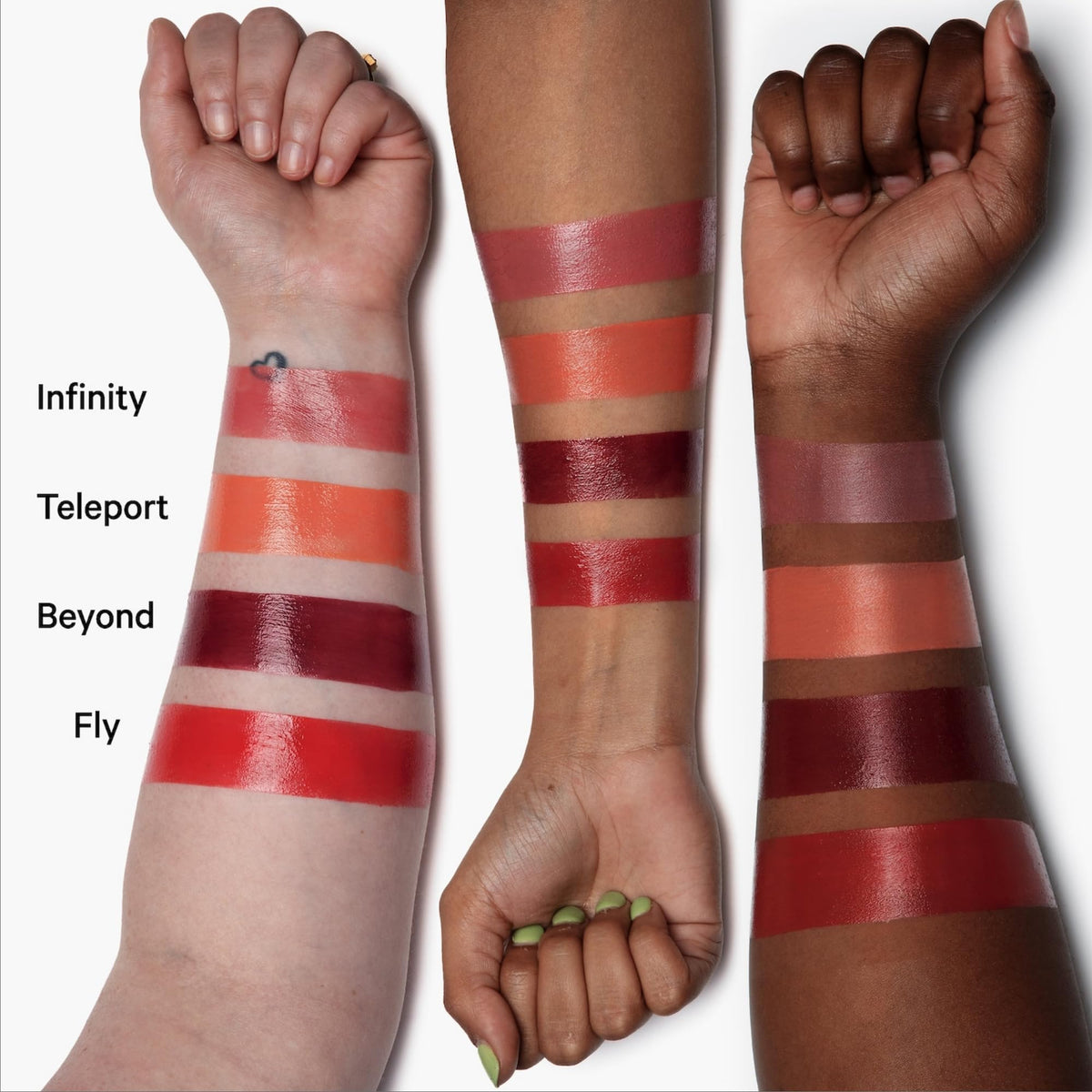 Milk Makeup Bionic Blush Teleport Coral being applied on cheek for weightless moisture
