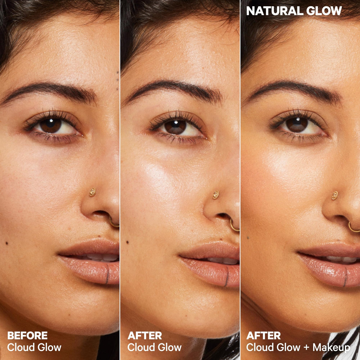 Milk Makeup Cloud Glow Foam pump applicator enables easy, even application.