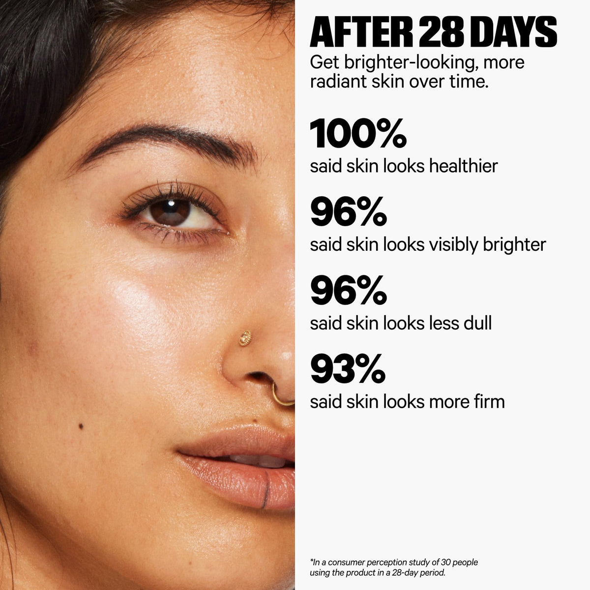 One-pump activation tip shown; wait 60 seconds before makeup.