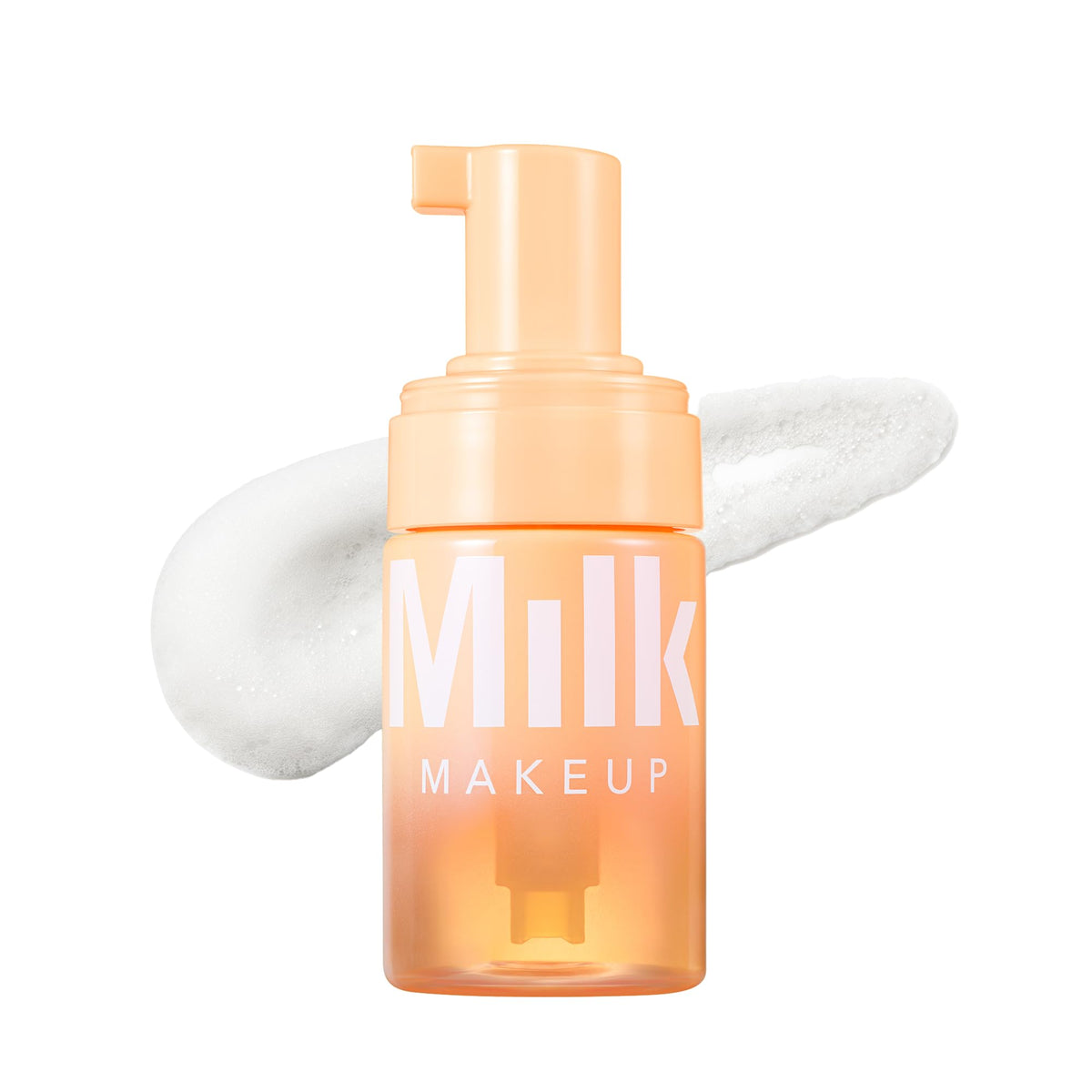 Milk Makeup Cloud Glow Foam Brightening Primer packaging highlights vegan formula for radiant prep.