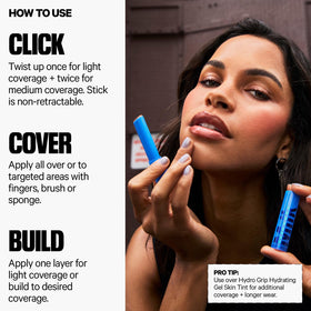 Milk Makeup Hydro Grip Concealer dewy finish swatch on skin.