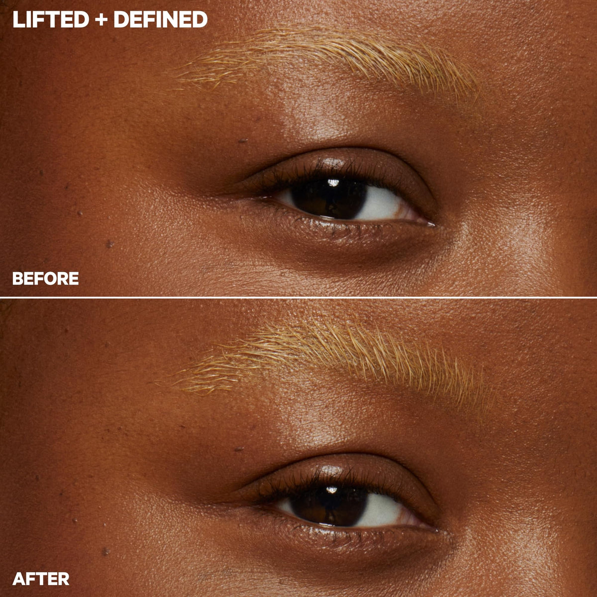Milk Makeup KUSH Brow Lamination Gel defines brows and maintains feathered soft hold.