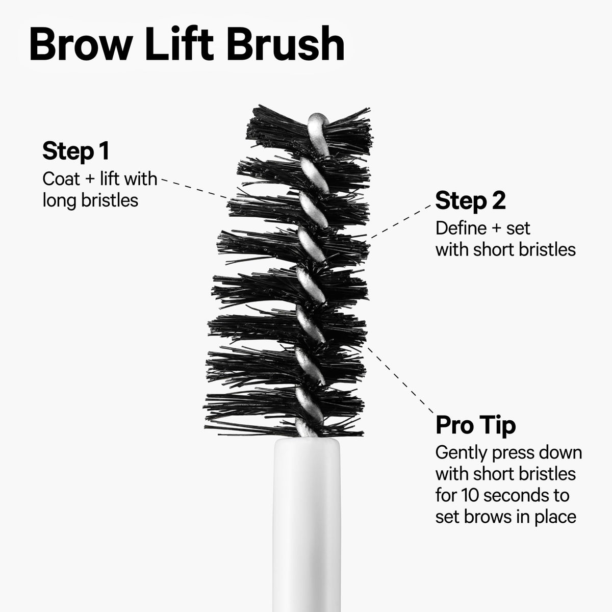 Milk Makeup KUSH Brow Lamination Gel with lift brush evenly defines brows all day.