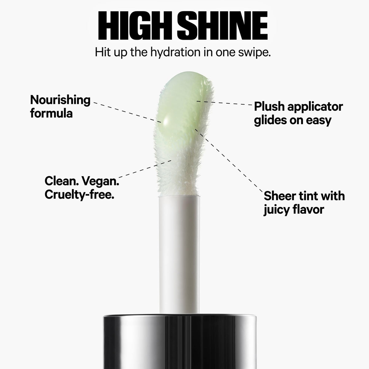 Milk Makeup KUSH lip oil provides a translucent color wash with smooth shine.
