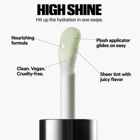 Milk Makeup KUSH lip oil provides a translucent color wash with smooth shine.