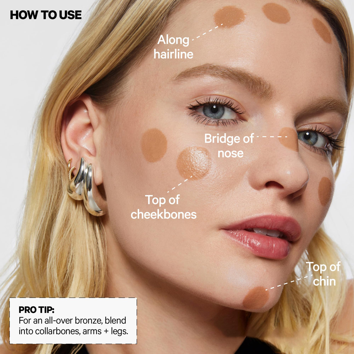 Milk Makeup Matte Bronzer stick on collarbones for all-over bronze glow