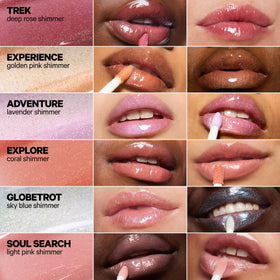 Werk Trip dusty rose swatch on lips from Odyssey Lip Gloss