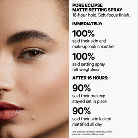 Milk Makeup Pore Eclipse mist being applied for even matte coverage