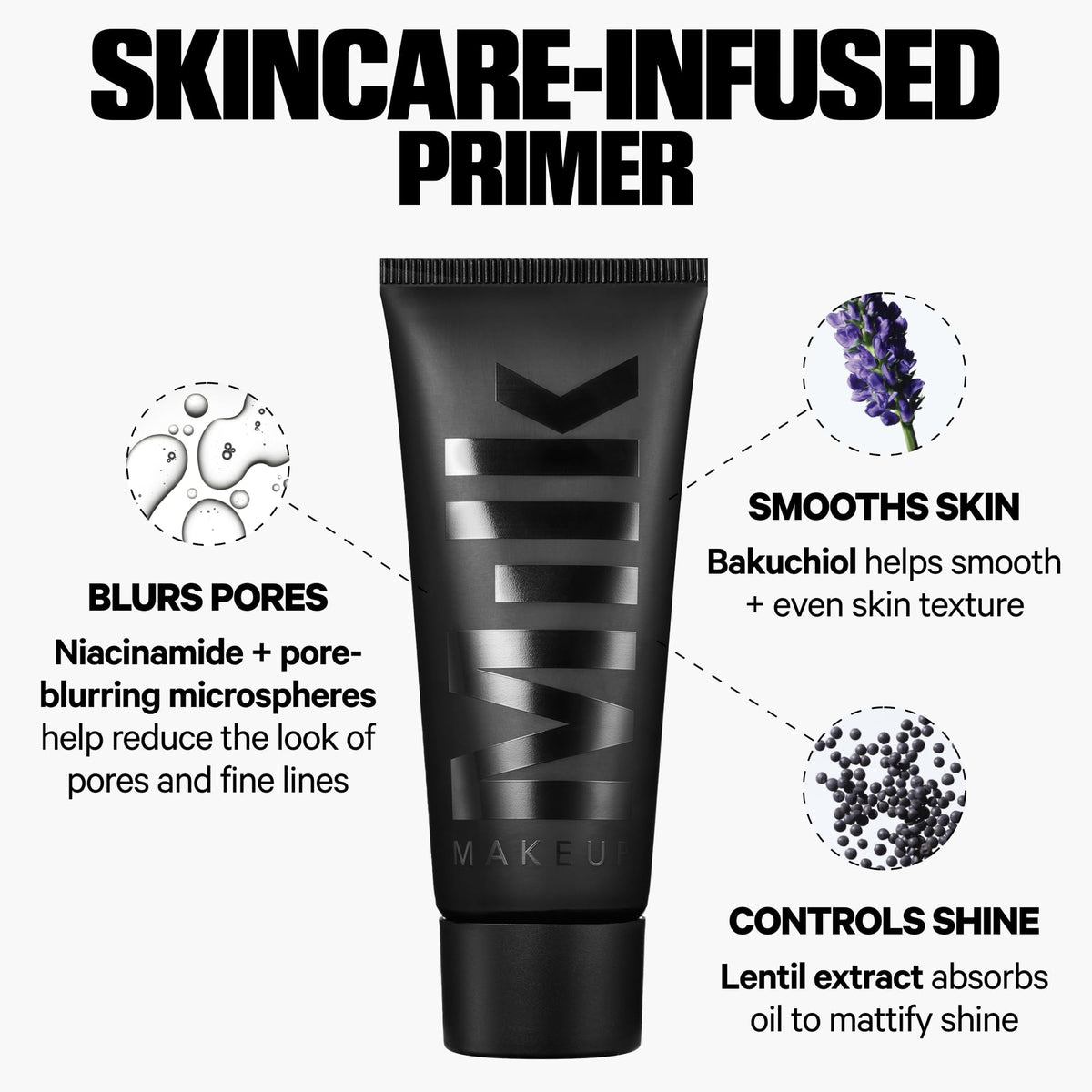 Milk Makeup Pore Eclipse Primer lasts up to 12 hours of wear.
