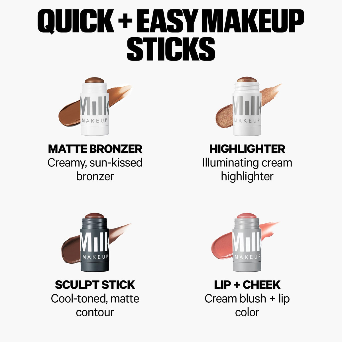 Milk Makeup Sculpt Stick enhances nose and jawline shading for balance.