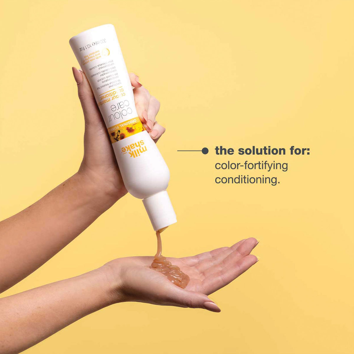 Packaging of Milk Shake Color Maintainer Conditioner bottle and labeling.