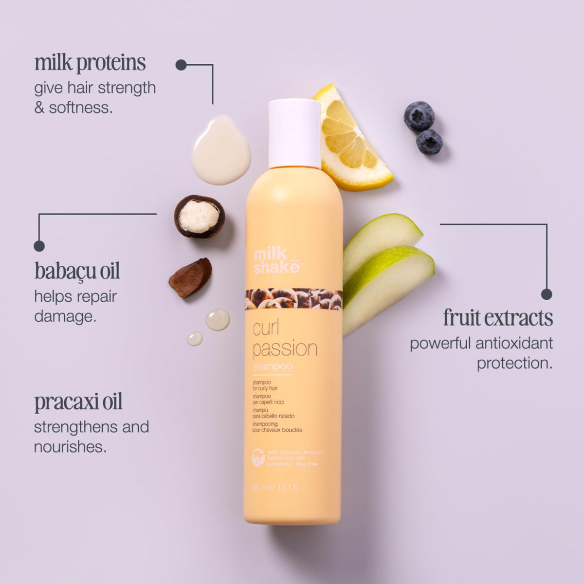 milk_shake Curl Passion creamy lather ready to cleanse curls.