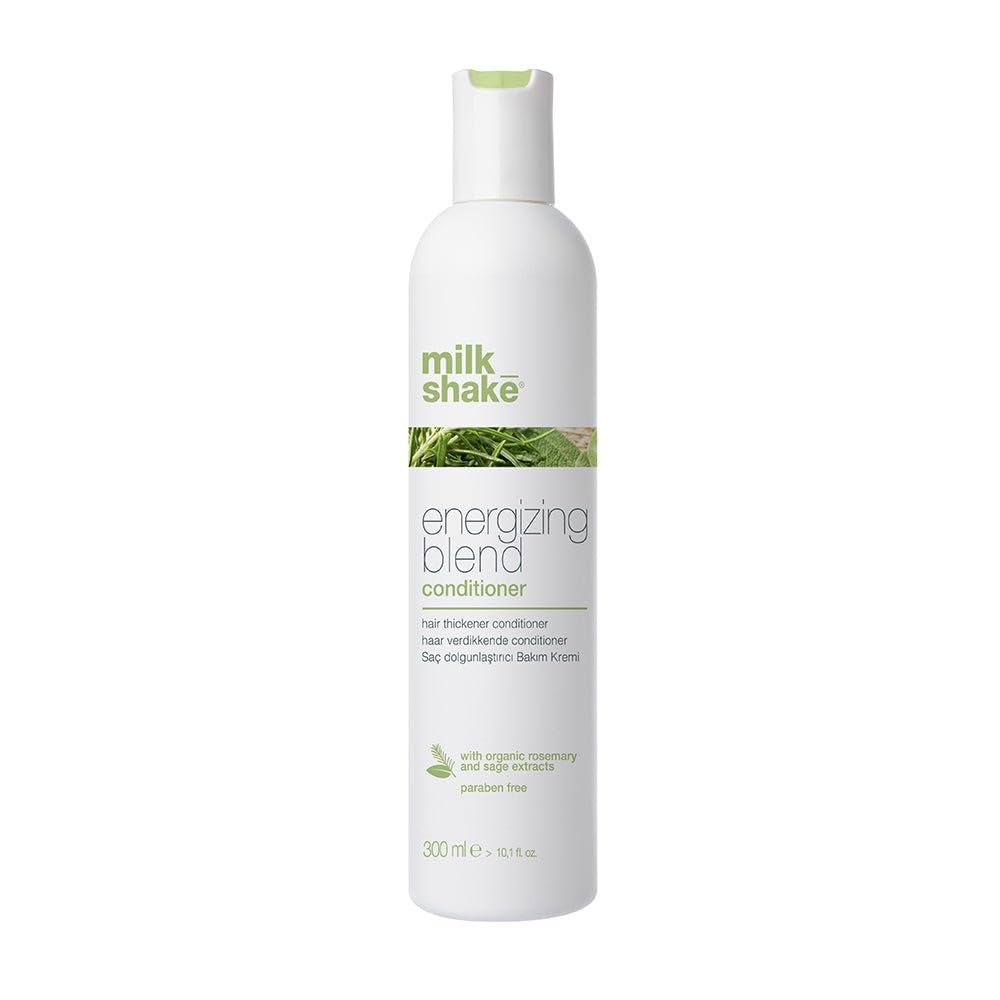 Milk Shake Energizing Blend Conditioner bottle on shelf for thin hair