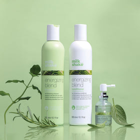 Milk-Shake Energizing Blend hair closeup demonstrates softer, more manageable strands.