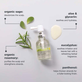 Milk-Shake Energizing Blend ingredients label closeup signals nourishing scalp care.