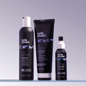 Milk Shake Icy Blond Shampoo soft hair finish after washing.
