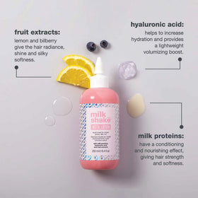 milk_shake insta.lotion being applied to damp hair aids smoothness