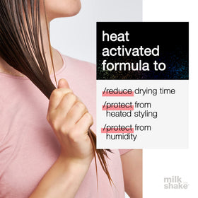 milk_shake Lifestyling Amazing spray packaging highlights a fragrance-free, lightweight formula.