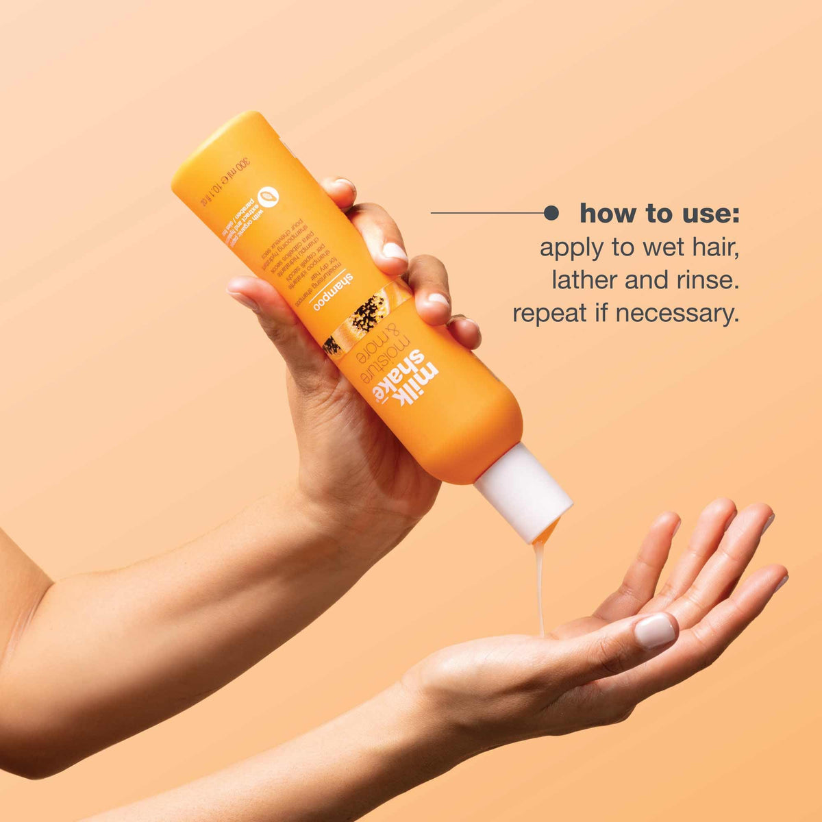 Milk Shake Moisture & More Shampoo after wash reveals softer, shinier hair.