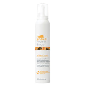 milk-shake Moisture & More whipped-cream bottle for weightless hydration and shine