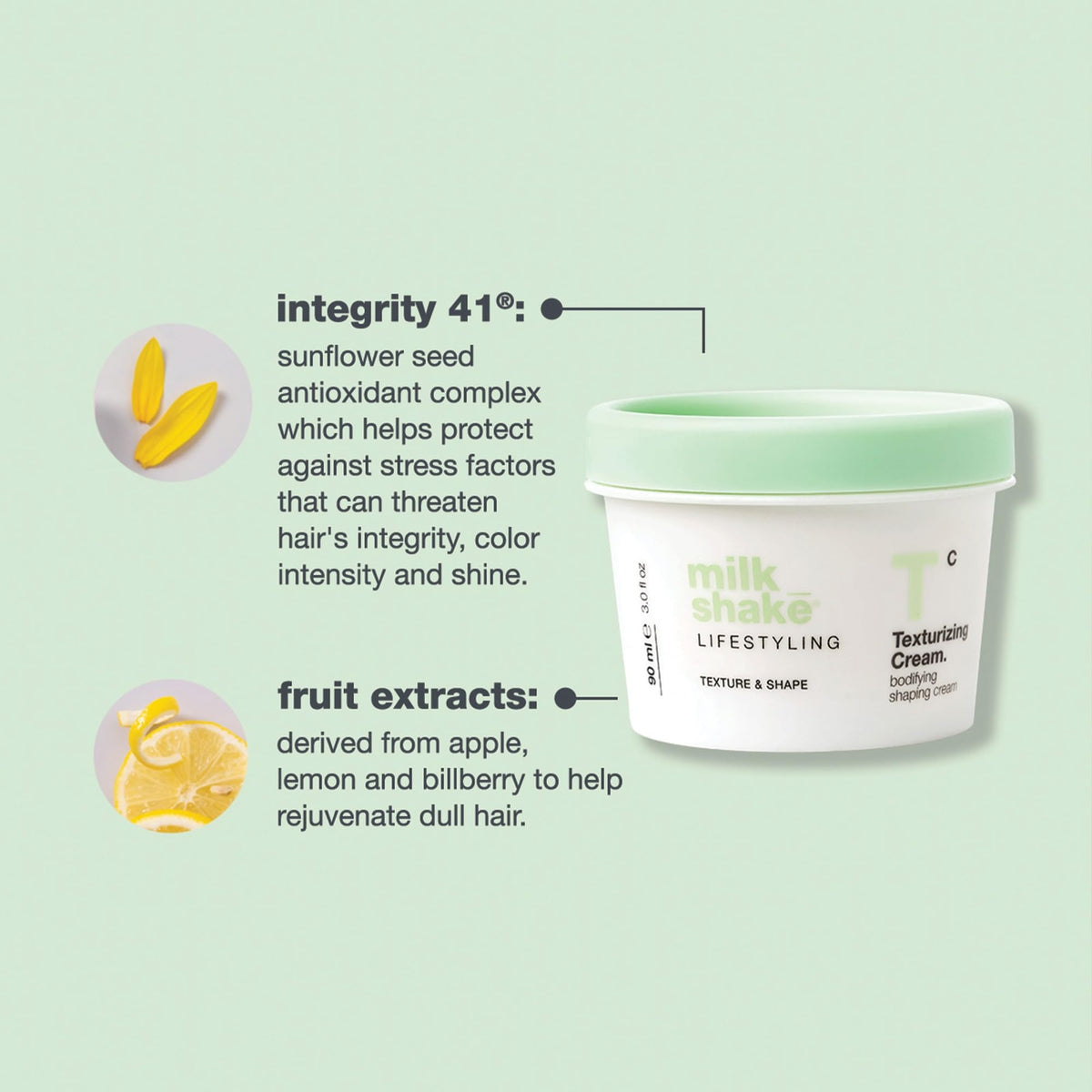 Milk Shake Texturizing Cream hands applying shows even distribution and satin finish potential.